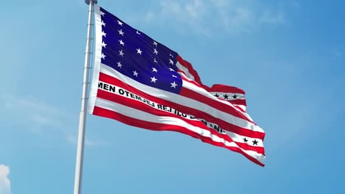 Realistic Waving Flag of Marshall Islands