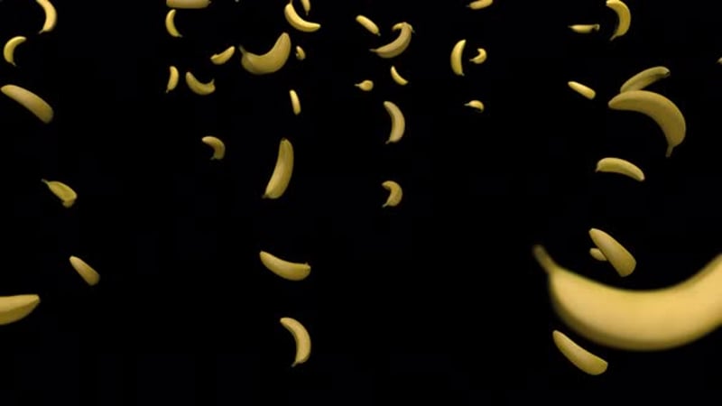 Realistic Peeled and Whole Bananas Falling Animation, Elements Motion ...