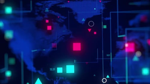 Carte de la Terre, connexion numérique et réseau social