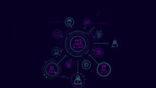 Animation of Infographic Diagram About Employee Management and AI