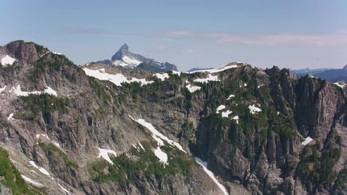 Glacier Peak, Washington Circa-2019. Aerial Shot Of Glacier Peak. Shot From Helicopter With Cinef...