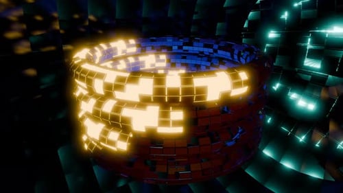 Modern Animation 4 K Vj Loop – Sleek Abstract Motion Background Blue Red Teal Gold