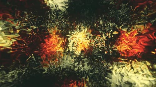 Dynamic Fiery Fluid Abstract Swirling Visual Background
