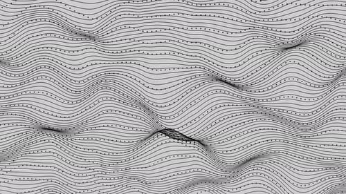 Abstract Fluid Animated Wavy Line Pattern with Moving Dots