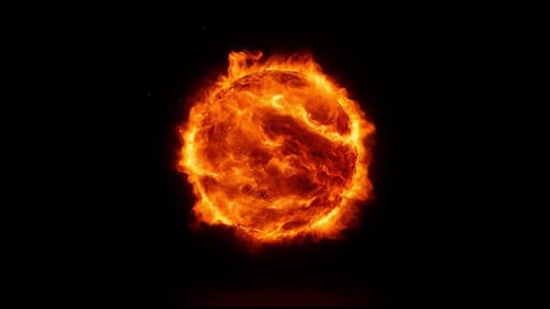 Animated Fiery Sun Sphere Plasma Energy Loop