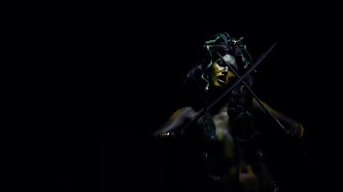 Woman with Green Skin in Dark Fantasy Setting