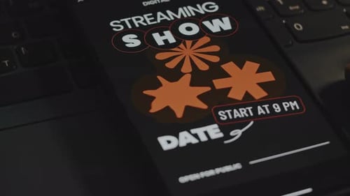 Digital Streaming Event Show Date Dedicated to Digital Streaming Graphic Presentation on Smartphone