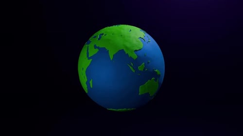 Animated 3D Earth Globe Spinning Loop
