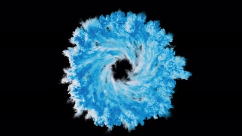 Swirling Blue Smoke Tunnel 4K