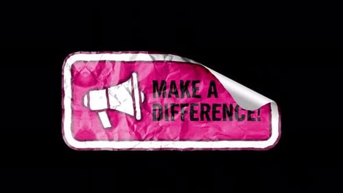 Peeling Crumpled Sticker Make a Difference Call to Action Title