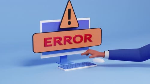 3D Computer Error Message Alert Animation