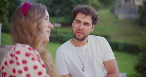 Friends Spending Leisure Time in Garden