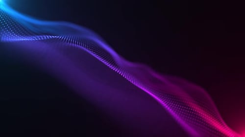 Neon Colored Digital Fractal Light Wave Background