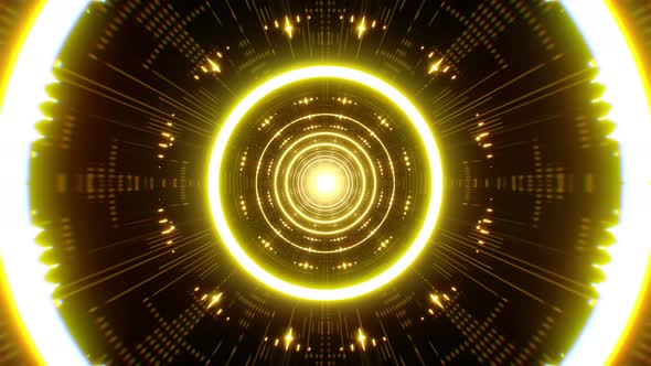 Futuristic Yellow Glowing Light Tunnel Background Loop, Backgrounds ...
