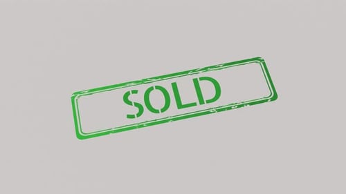 Green SOLD Text Stamp Impression Animation