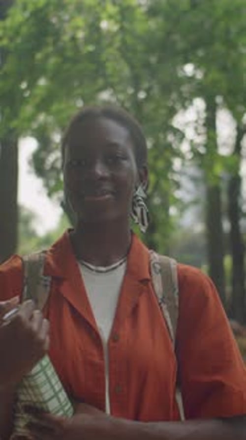 Portrait of Black Female Student in Park