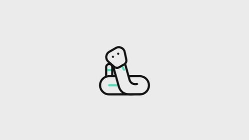 Animated Flat Design Snake Icon Expansion