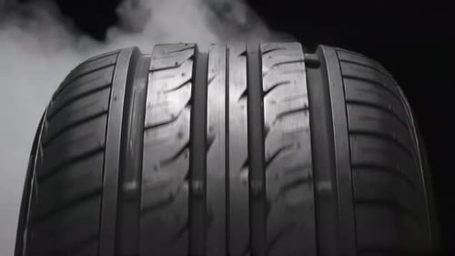 Rotating Tire In Smoke