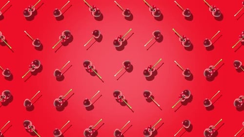 Seamless Rotating Cherry Pattern Background