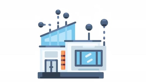 Animated Smart Building Network Connectivity Flat Design