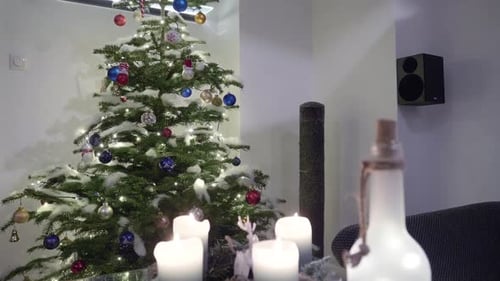 Christmas Tree and Candles Holiday Home Decor