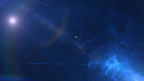 Blue Cosmic Nebula Background with Streaking Star Light
