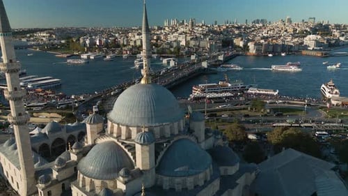 Mosque Architecture in Istanbul, Turkey - Breathtaking Aerial Drone Flight