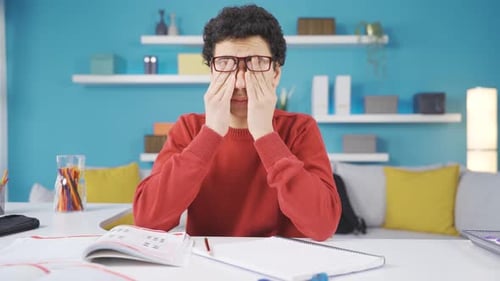 Teenage Student Frustrated With Homework