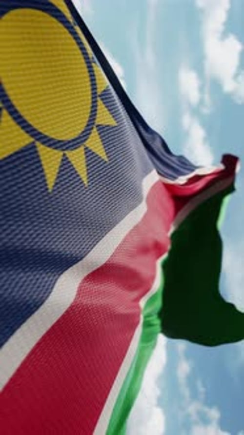Namibia National Flag Realistic Waving Loop Animation