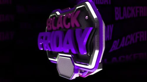 Futuristic 3D Black Friday Sale Title Animation