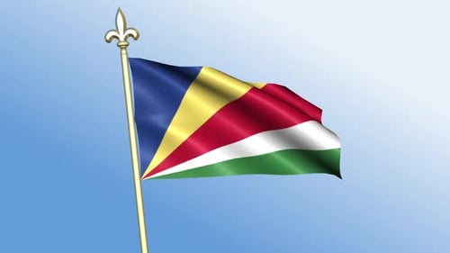 Animated Seychelles National Flag Waving Loop