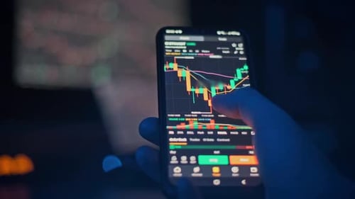 Mobile Crypto Trading Chart Analysis