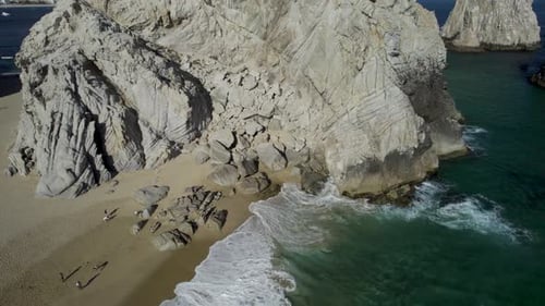 Aerial view of Playa del Divorcio, Cabo San Lucas, Baja California, Mexico.