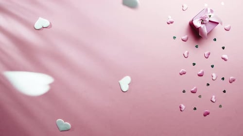 White Hearts Falls Down on Table
