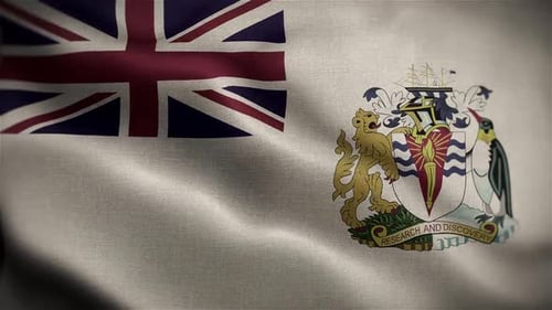 Realistic Waving Flag of British Antarctic Territory Loop