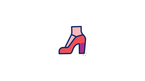 Animated High Heel Shoe Icon Flat Design