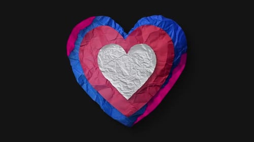 Layered Crumpled Paper Heart Reveal Animation