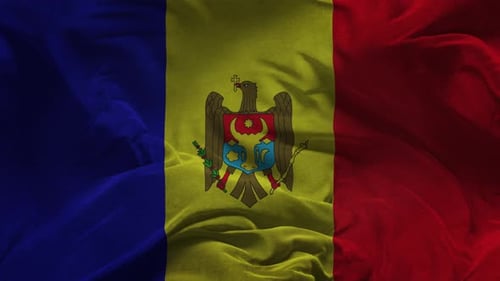 Realistic Waving Moldova Flag Vertical Animation