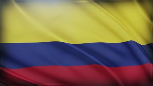 Realistic Waving Flag of Colombia for National Representation