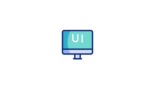 Animated Flat Design Computer Monitor UI Icon