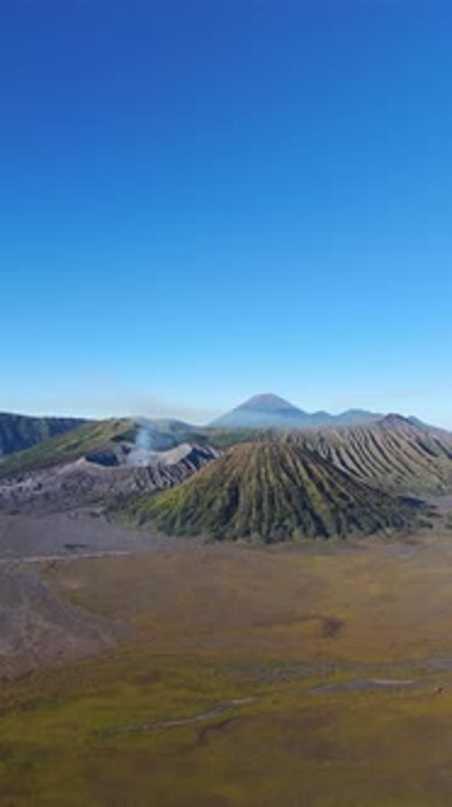 Volcanos. Mount Semeru standing Above Bromo Caldera, East Java, Indonesia