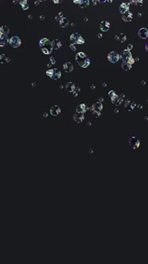 Metaball liquid transparent iridescent blobs.