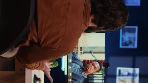 Adult Having a Video Call on Computer