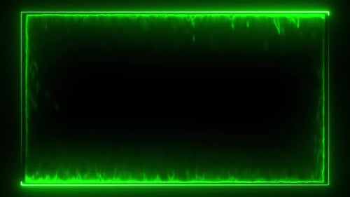 Green Neon Rectangle Border Loop V7
