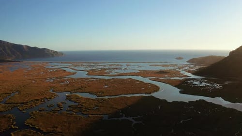 Dalyan,Mugla. Turkey.
aerial view of the dalyan delta and the mediterranean. exquisite view. 4K. iz