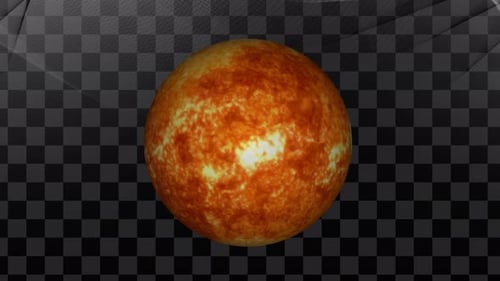 Animated Fiery Sun Star Sphere Rotating in Space