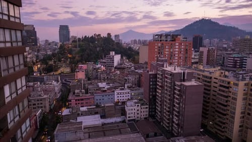Night to day timelapse of the city of Santiago