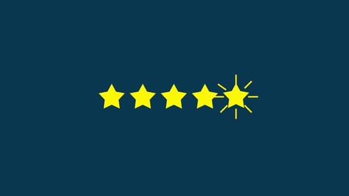 Rating Five Stars. Motion Graphics. Transparent Background