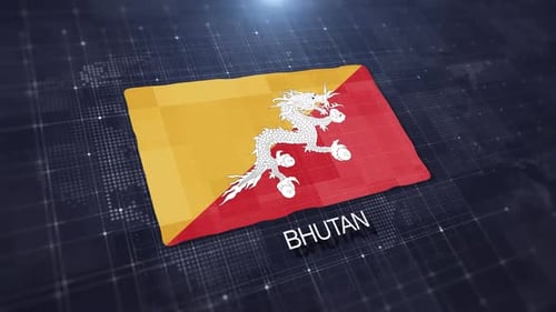 Affichage du drapeau du Bhoutan