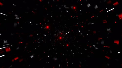 Red And White Movement Through The Shining Star Stream Background Vj Loop In 4K